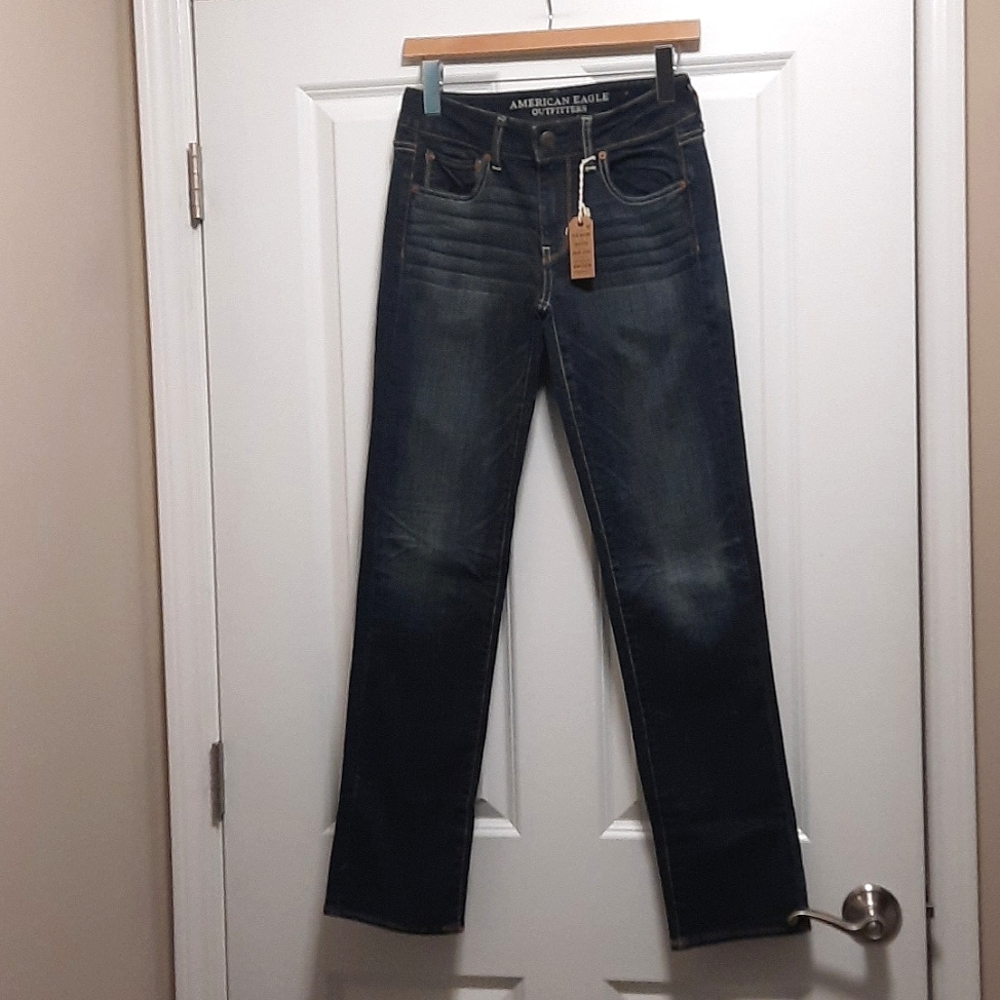 American Eagle Outfitters Straight Leg Jeans - Dark Indigo
